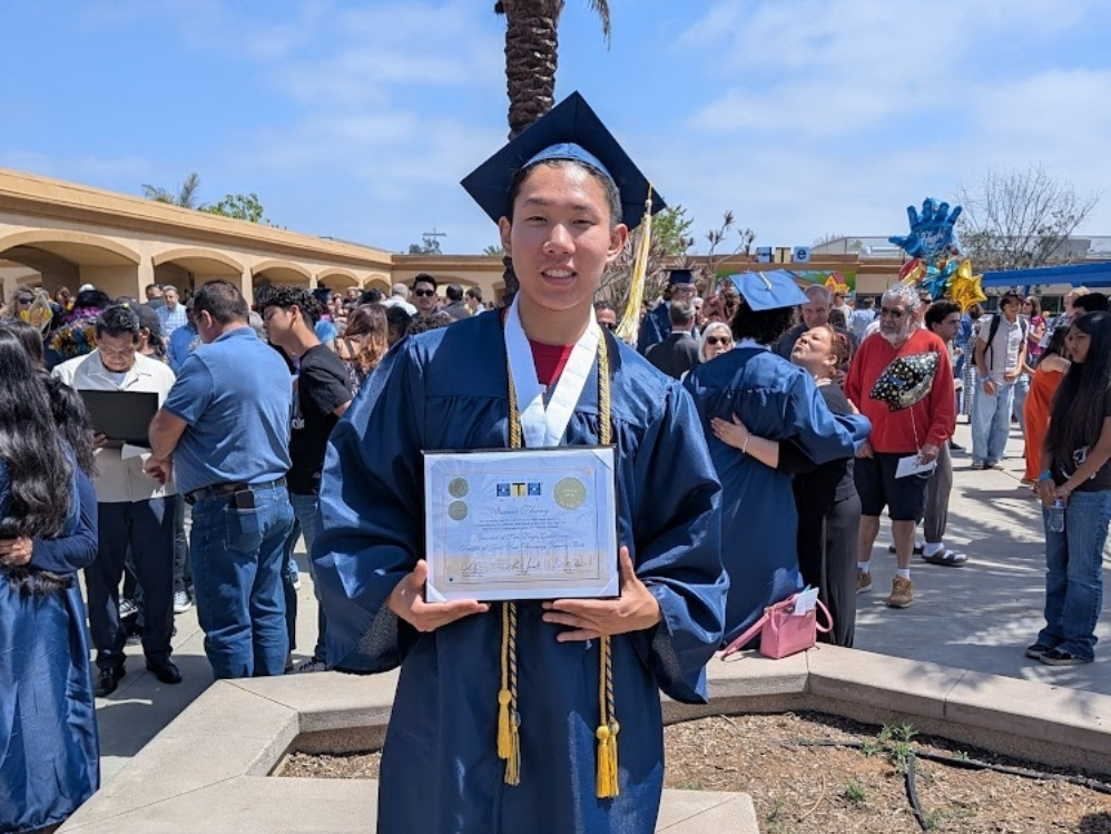 Isamu Thung at High School Graduation