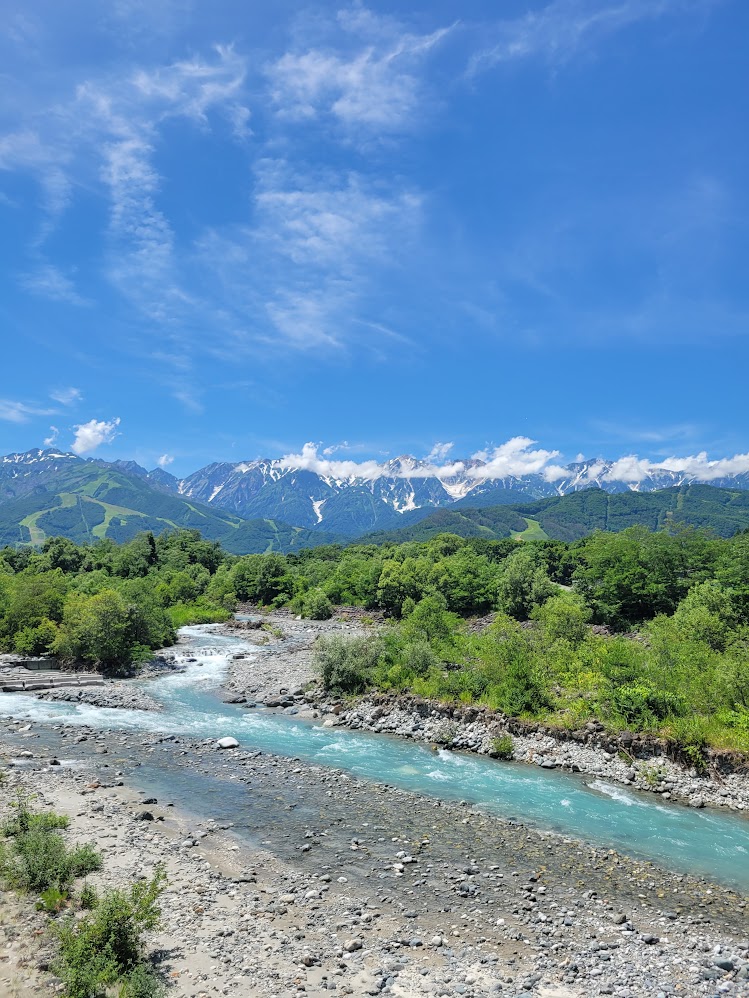 Rural Japanese mountain village with students